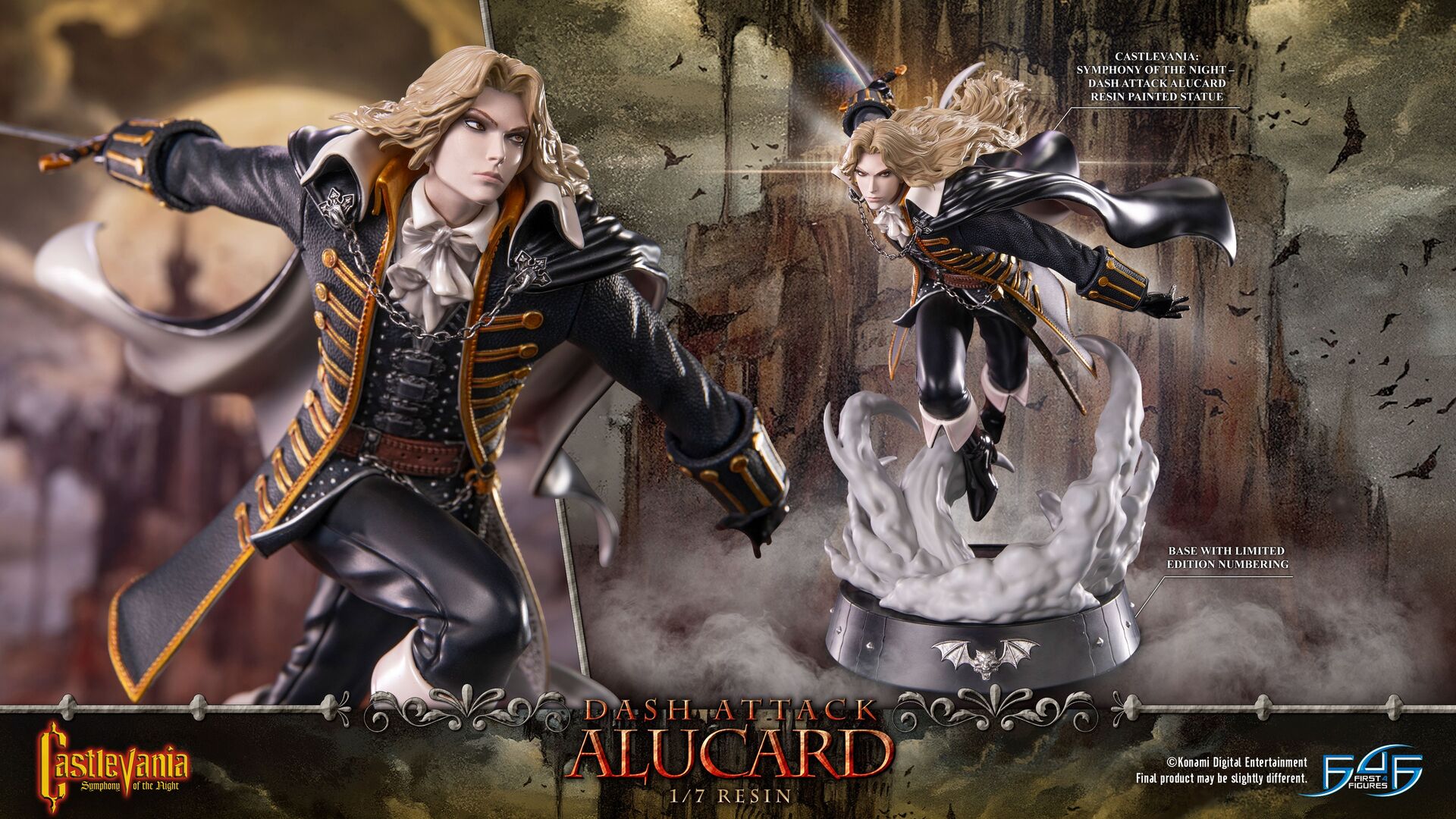 Akumajou Dracula X: Gekka no Yasoukyoku - Alucard - 1/7 - Dash Attack, Standard Edition (First 4 Figures) photo 11