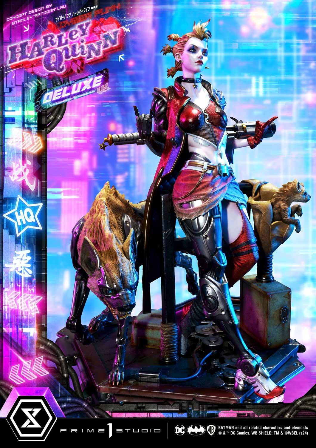 Batman - Bud - Harley Quinn - Lou - Ultimate Premium Masterline  (UPMDC-08DXS) - 1/4 - Cyberpunk, DX Bonus Version (Prime 1 Studio) photo 45