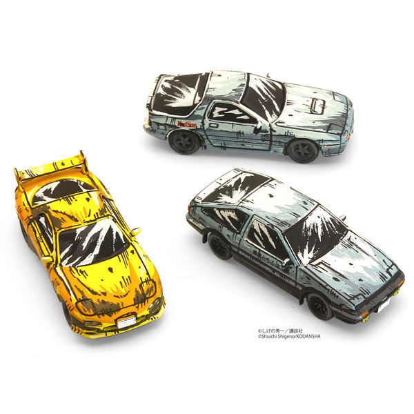 Initial D - Fujiwara Takumi - Takahashi Keisuke - Takahashi Ryosuke - Manga Style Painting 3 Car Set - 1/64 (Kyosho) photo 4