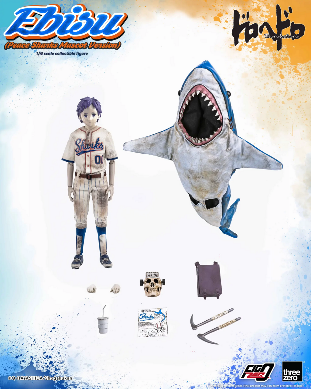 Dorohedoro - Ebisu - FigZero - 1/6 - Peace Sharks Mascot Version (ThreeZero)