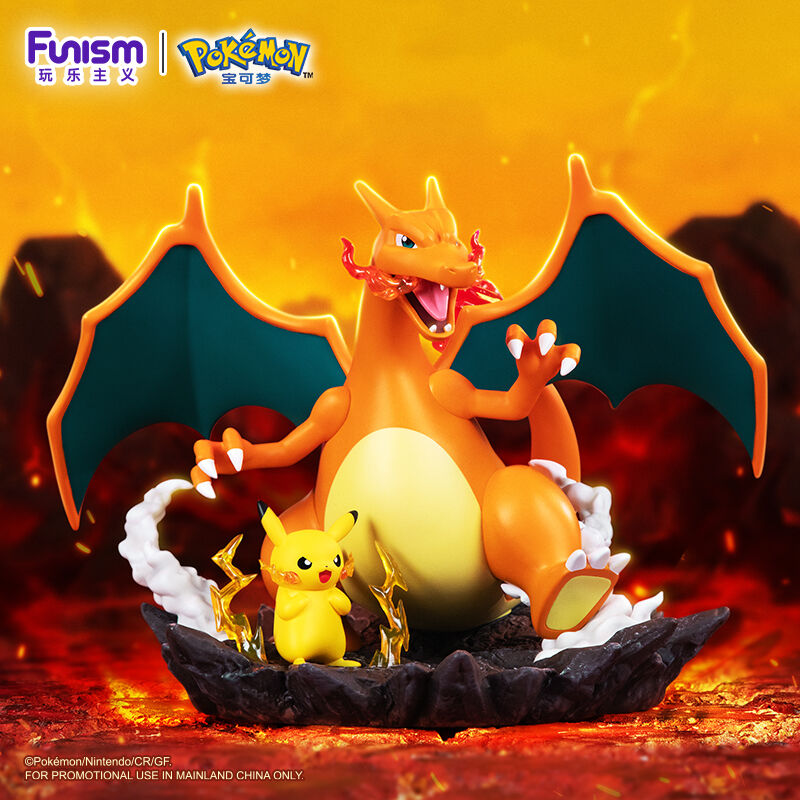 Pocket Monsters - Lizardon - Pikachu - Baokemeng Shouban Huoban Xilie - Prime Figure (Funism)