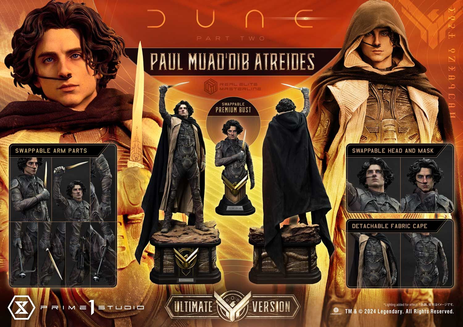Dune: Part Two - Muad'Dib - Paul Atreides - Real Elite Masterline  (REMDUNE2-01UTS) - 1/3 - Ultimate Bonus Version (Prime 1 Studio) photo 44