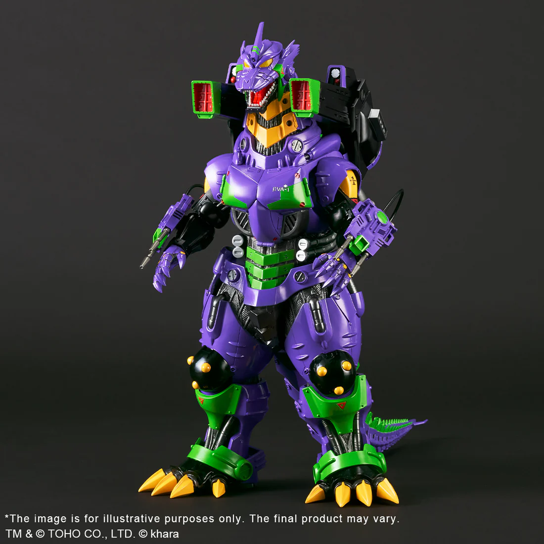 Gojira vs. Evangelion - MechaGojira - Toho Daikaiju Series - MFS-3 KIRYU Heavily Armed Type - EVANGELILON Test Type-01 Color (Plex, X-Plus) photo 4