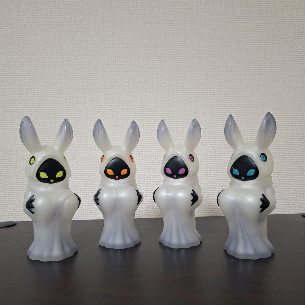 Original - Doujin Figure - Sofubi Figure - Obake Usagi ke Mochi - Clear ao Chikuko + Paru no ni, Orange (Milteage)