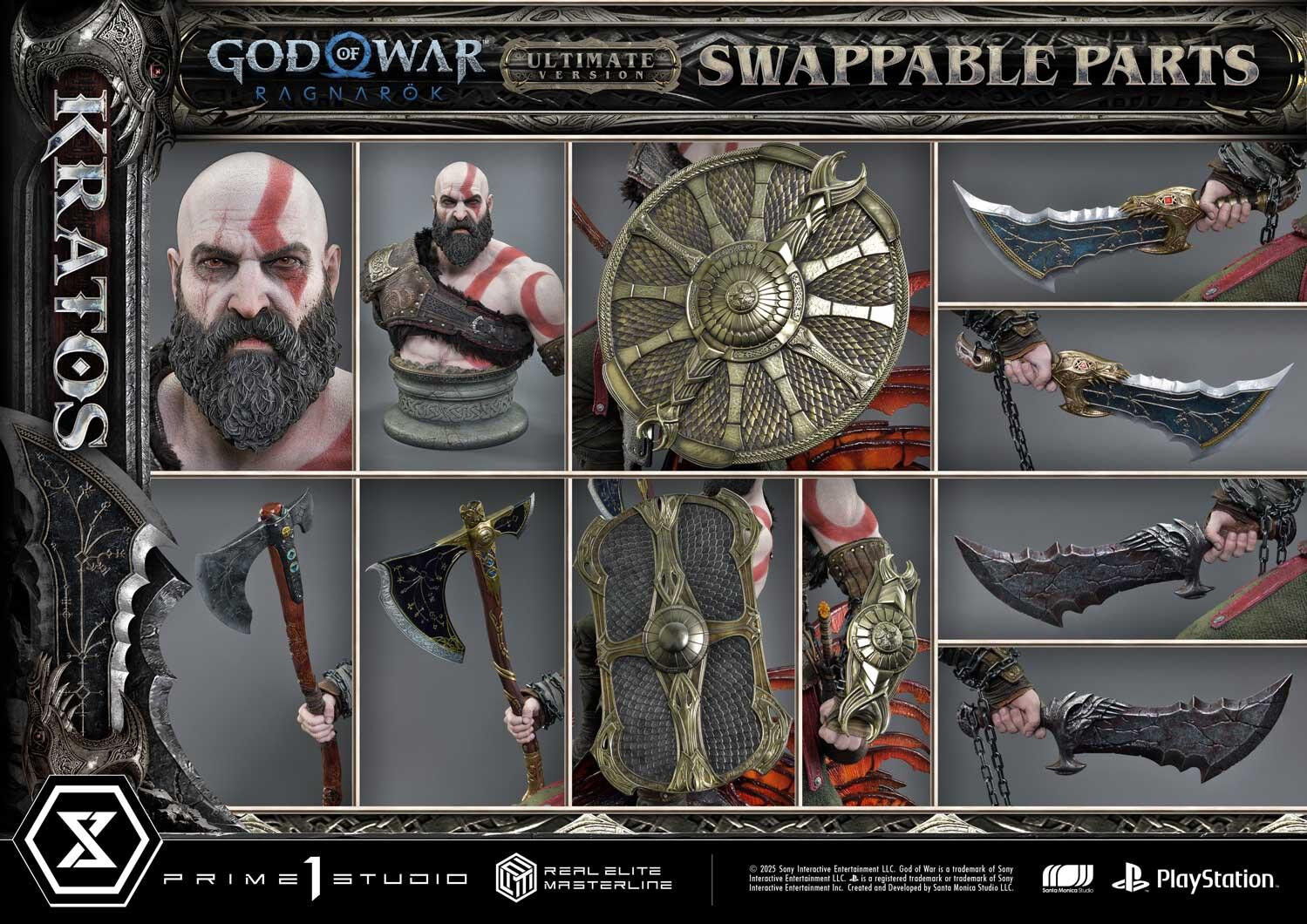 God of War Ragnarök - Dreki - Kratos - Mimir - Real Elite Masterline  (REMGOW-01UT) - 1/3 - Ultimate Version (Prime 1 Studio) photo 18