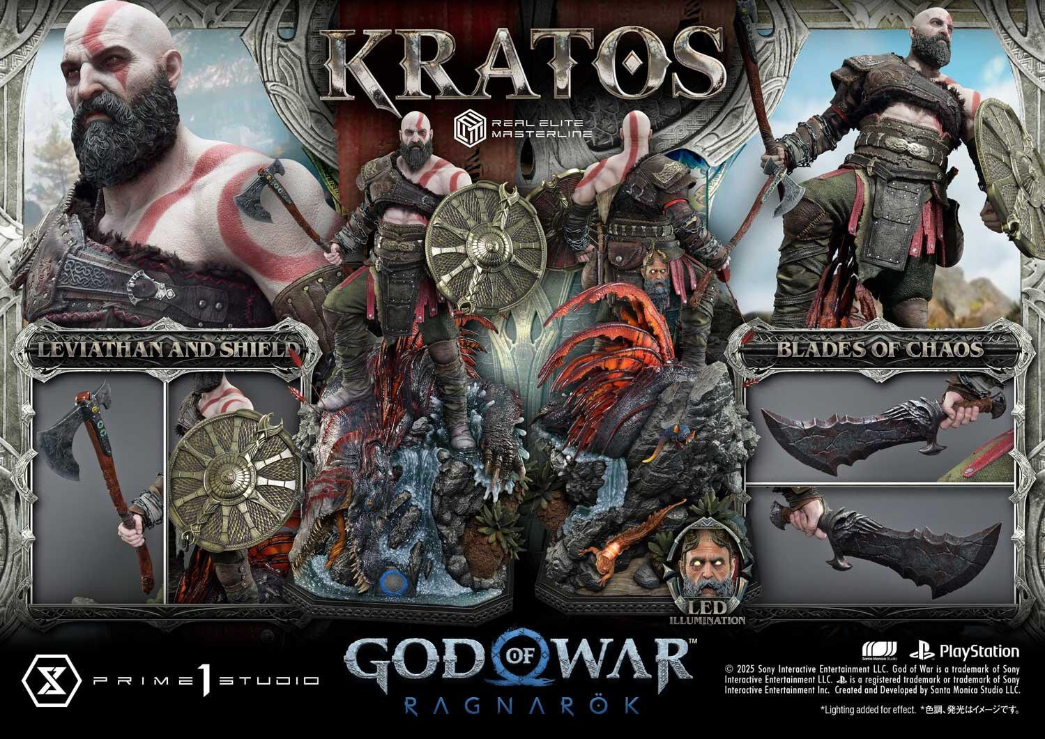 God of War Ragnarök - Dreki - Kratos - Mimir - Real Elite Masterline  (REMGOW-01UT) - 1/3 - Ultimate Version (Prime 1 Studio) photo 69