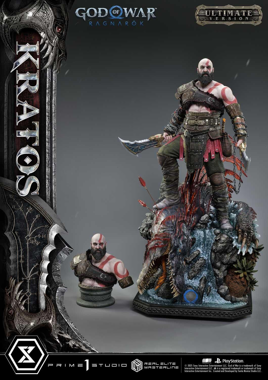 God of War Ragnarök - Dreki - Kratos - Mimir - Real Elite Masterline  (REMGOW-01UTS) - 1/3 - Ultimate Bonus Version (Prime 1 Studio) photo 23
