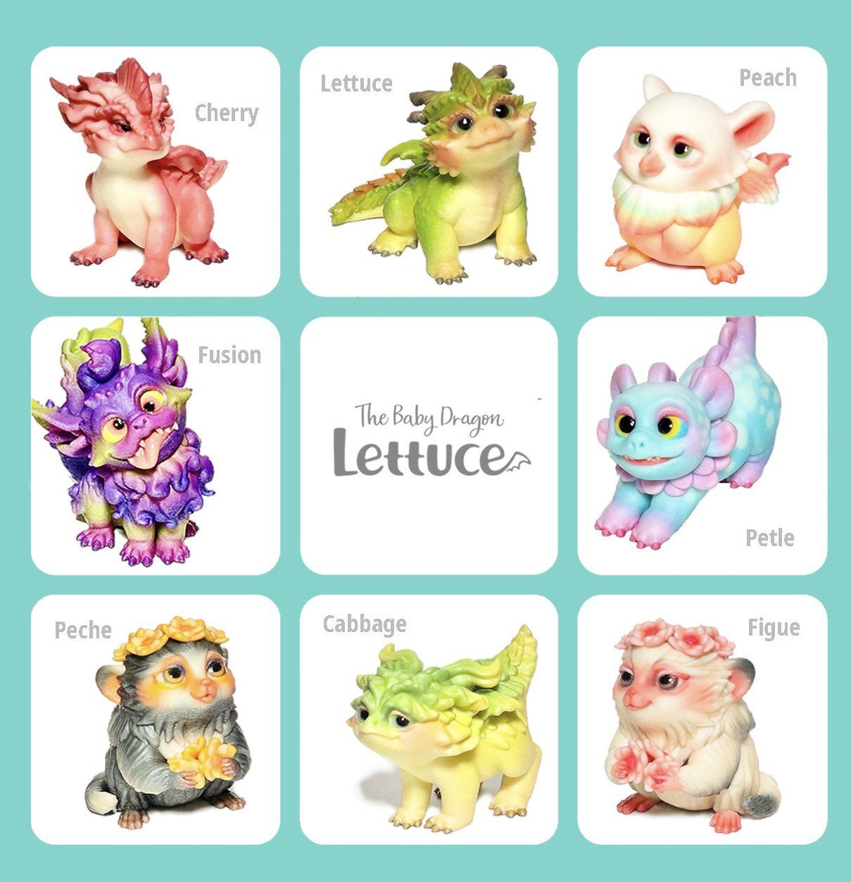 Original - Doujin Figure - The Baby Dragon Lettuce - Lettuce (Shikisai Zokei Kobo, Taco Cheeno)