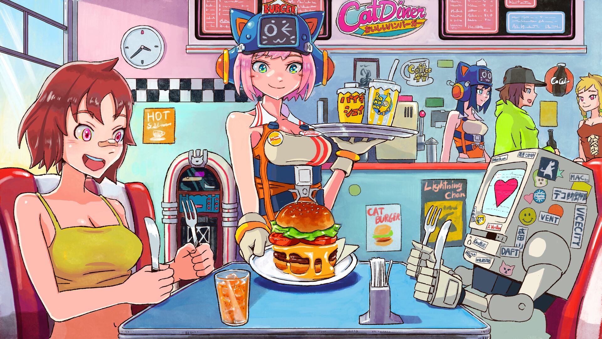 Original - Hanshin-zou - Shibuya Vicestreet (3) - Cat Diner Lightning Chan - 1/6 (Arakawa Models, Electric Art Studio) photo 3