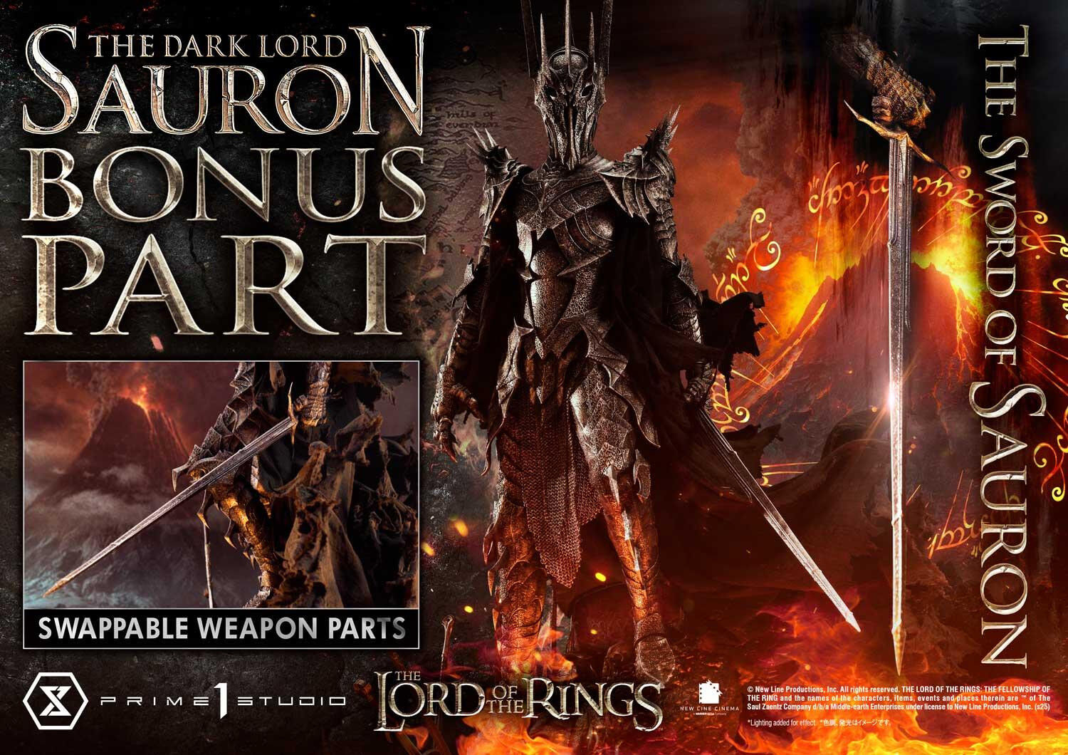 The Lord of the Rings: The Fellowship of the Ring - Sauron - Museum Masterline Series  (MMLOTR-01S) - 1/3 - Bonus Version (Prime 1 Studio) photo 8