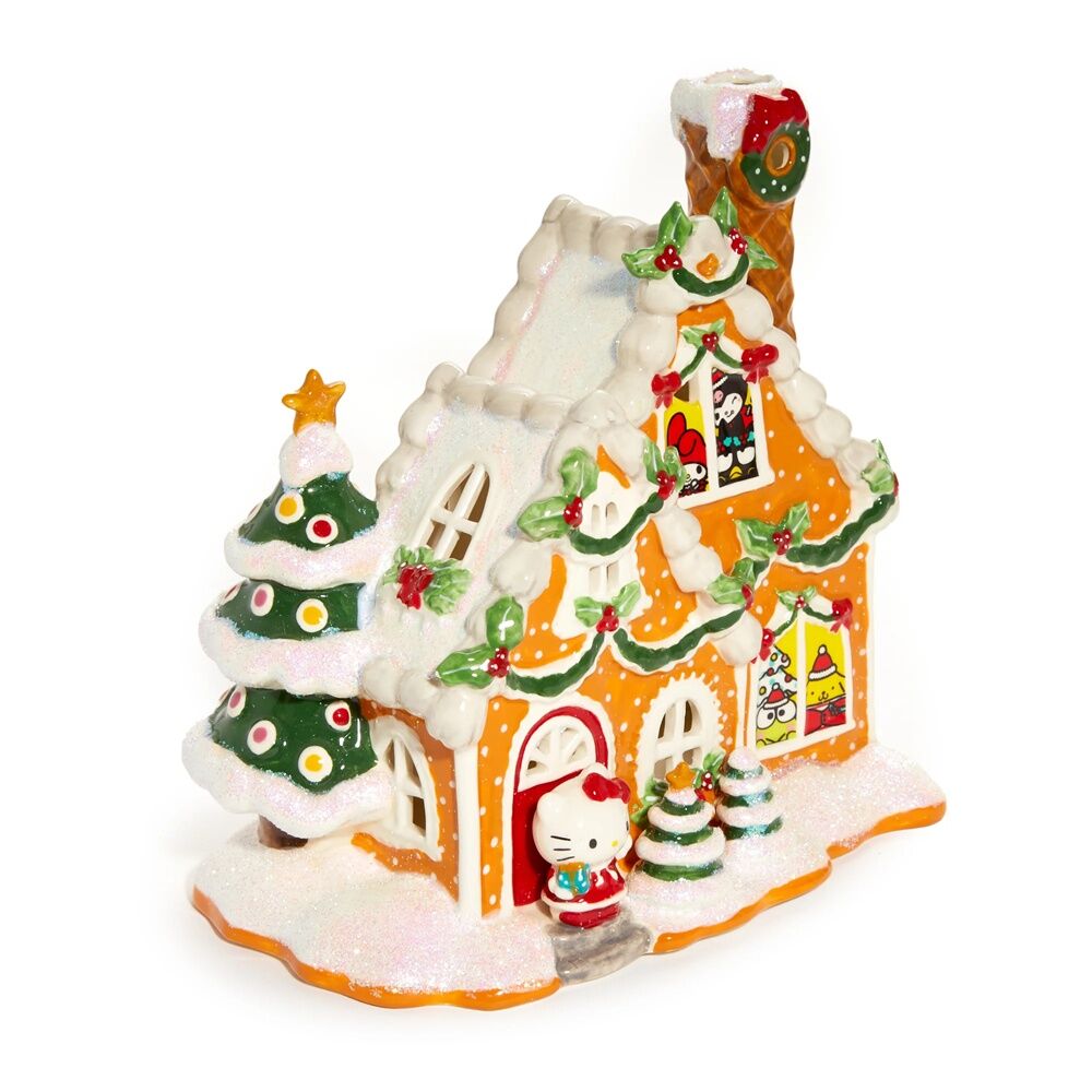 Hello Kitty and Friends - Badtz-Maru - Hasunoue Keroppi - Hello Kitty - Kuromi - My Melody - Pompompurin - Candle Holder - GingerBread Candle House (Blue Sky Clayworks) photo 2