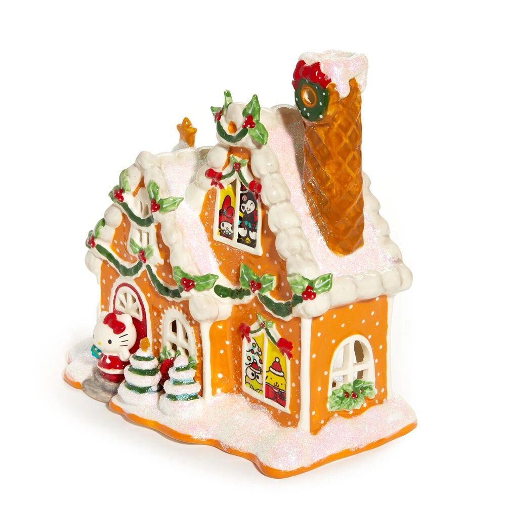 Hello Kitty and Friends - Badtz-Maru - Hasunoue Keroppi - Hello Kitty - Kuromi - My Melody - Pompompurin - Candle Holder - GingerBread Candle House (Blue Sky Clayworks) photo 3