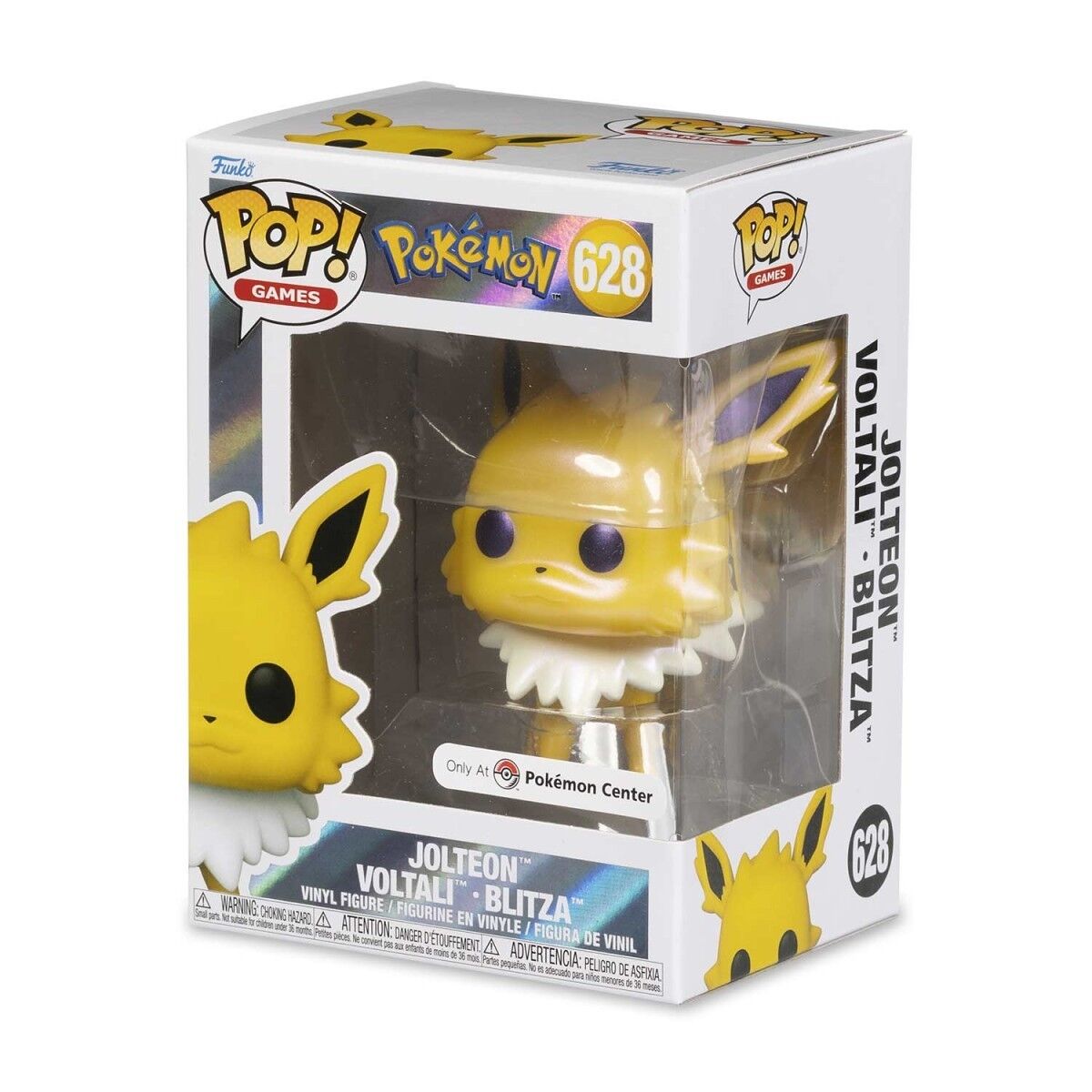 Pocket Monsters - Thunders - POP! Games  (#628) - POP! Pokémon - POP! Vinyl - Pearlescent (Funko Toys, PokémonCenter.com) photo 4