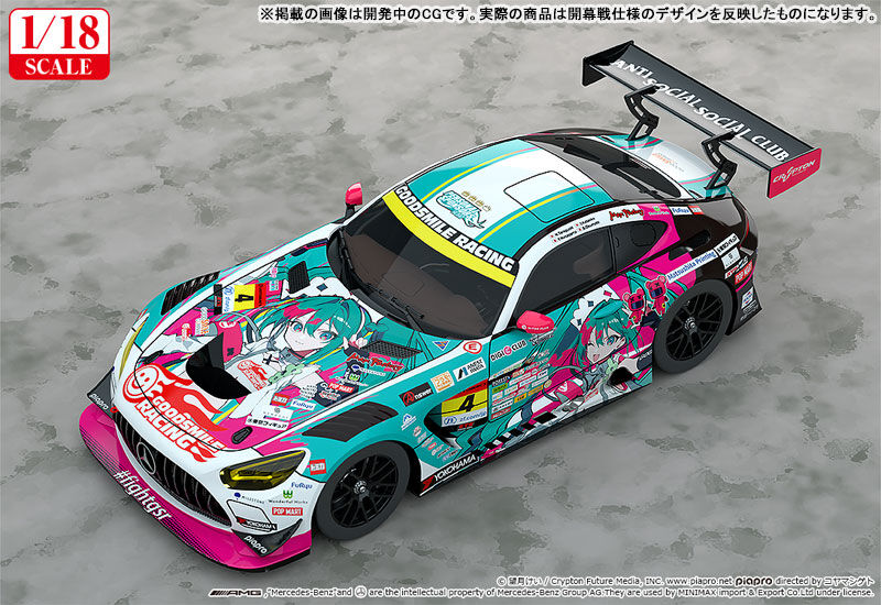 Good Smile Racing - Hatsune Miku - Itasha - 1/18 Hatsune Miku GT Project Good Smile Hatsune Miku AMG 2025 Season Opening Ver. - 1/18 (Good Smile Company, GOOD SMILE Racing) photo 3