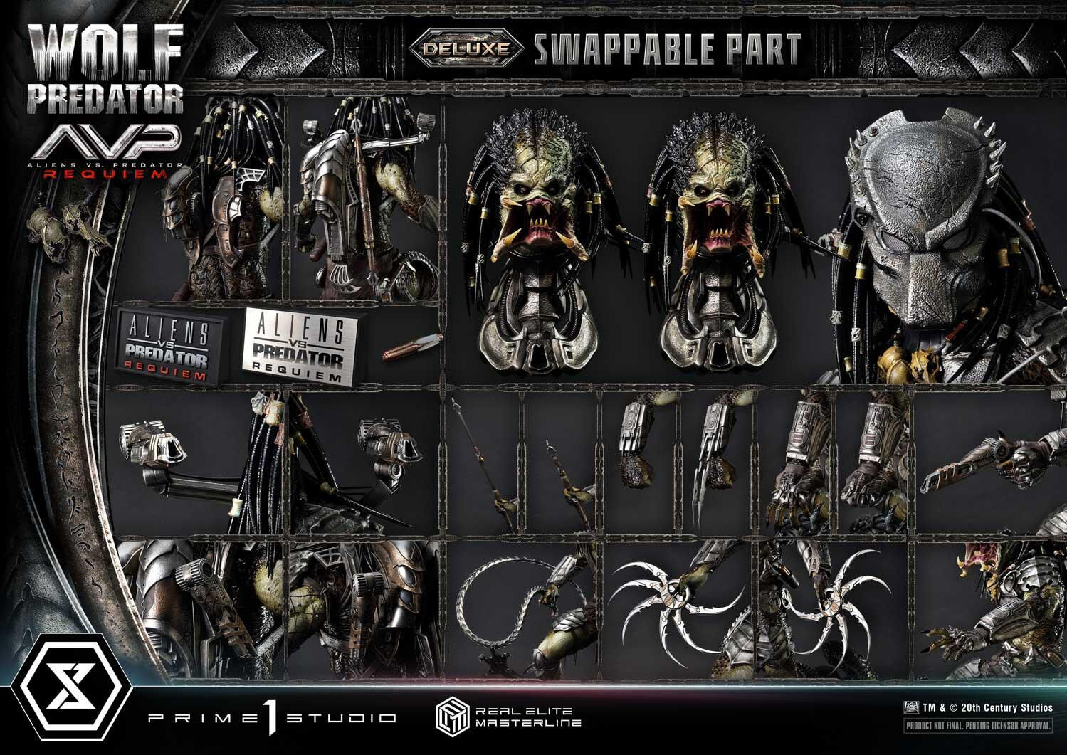 Aliens Vs Predator: Requiem - Alien Warrior - Wolf Predator - Real Elite Masterline  (REMAVP-01DX) - 1/3 - DX Version (Prime 1 Studio) photo 15