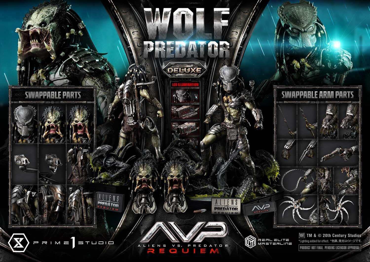 Aliens Vs Predator: Requiem - Alien Warrior - Wolf Predator - Real Elite Masterline (REMAVP-01DXS) - 1/3 - DX Bonus Version (Prime 1 Studio) photo 72