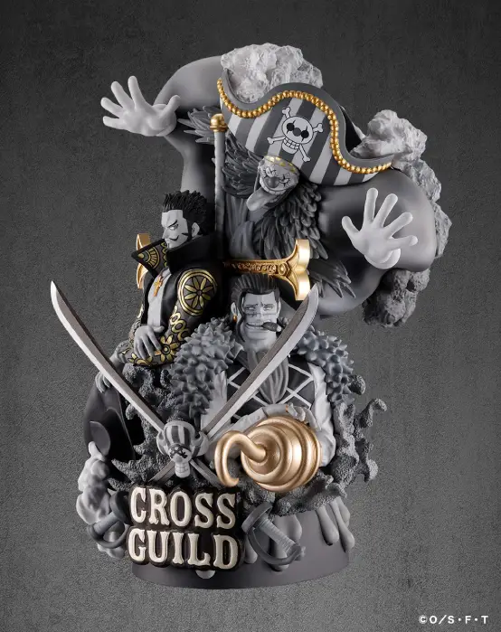 One Piece - Douke no Buggy - Dracule Mihawk - Sir Crocodile - Puchirama DX - Log Box Re Birth 03 Cross Guild, Monochrome ver. (mastermind JAPAN, MegaHouse)