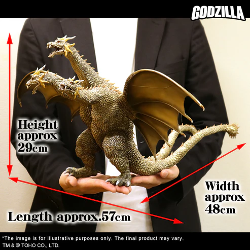 Gojira, Mothra, King Ghidorah Daikaijuu Soukougeki - King Ghidorah - Favorite Sculptors Line - Toho Daikaiju Series - King Ghidorah (2001) - Battle Color ver. (Plex, X-Plus) photo 2