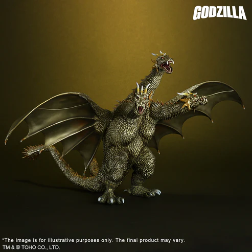 Gojira, Mothra, King Ghidorah Daikaijuu Soukougeki - King Ghidorah - Favorite Sculptors Line - Toho Daikaiju Series - King Ghidorah (2001) - Battle Color ver. (Plex, X-Plus) photo 3