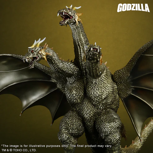 Gojira, Mothra, King Ghidorah Daikaijuu Soukougeki - King Ghidorah - Favorite Sculptors Line - Toho Daikaiju Series - King Ghidorah (2001) - Battle Color ver. (Plex, X-Plus) photo 7