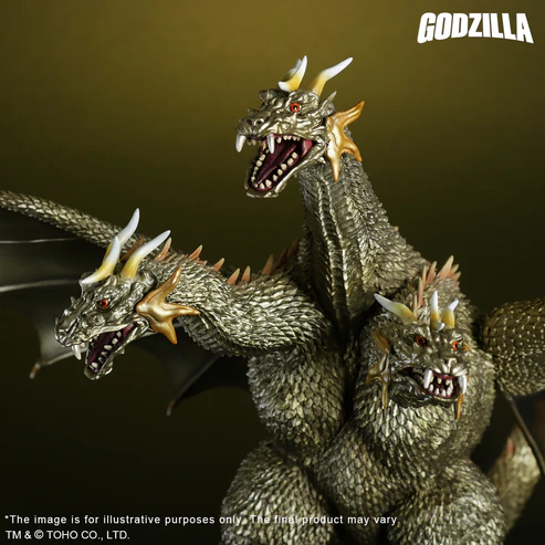 Gojira, Mothra, King Ghidorah Daikaijuu Soukougeki - King Ghidorah - Favorite Sculptors Line - Toho Daikaiju Series - King Ghidorah (2001) - Battle Color ver. (Plex, X-Plus) photo 8