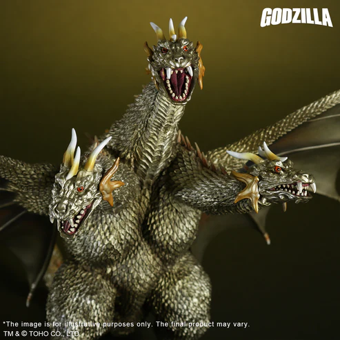 Gojira, Mothra, King Ghidorah Daikaijuu Soukougeki - King Ghidorah - Favorite Sculptors Line - Toho Daikaiju Series - King Ghidorah (2001) - Battle Color ver. (Plex, X-Plus) photo 9