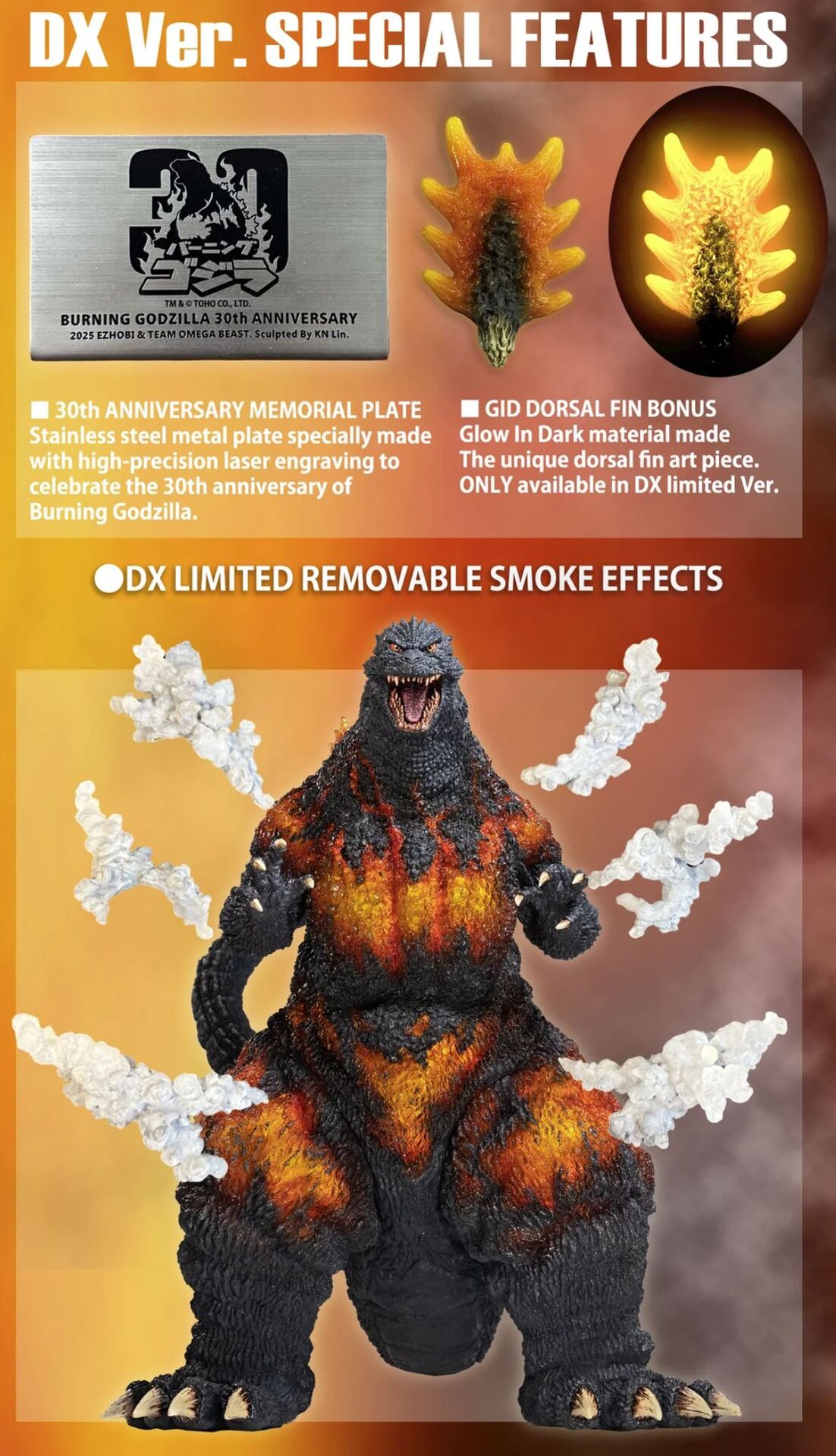 Gojira vs. Destoroyah - Burning Gojira - Omega Beast  (OBS-012DX) - DX Ver. (EZHOBI) photo 7
