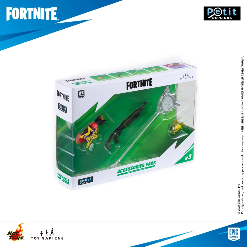 Fortnite - Petit Replicas (#3) - Accessories Pack: Green Flopper, Pump Shotgun (High Tier), The Axe of Champions 2.0, Back-Mounted Bombs Away (Hot Toys, Toy Sapiens) photo 2