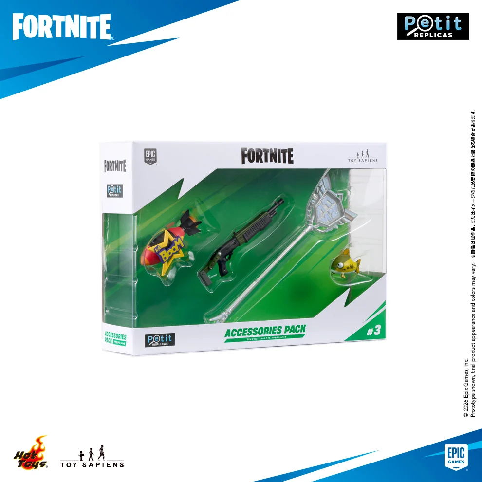 Fortnite - Petit Replicas (#3) - Accessories Pack: Green Flopper, Pump Shotgun (High Tier), The Axe of Champions 2.0, Back-Mounted Bombs Away (Hot Toys, Toy Sapiens) photo 3