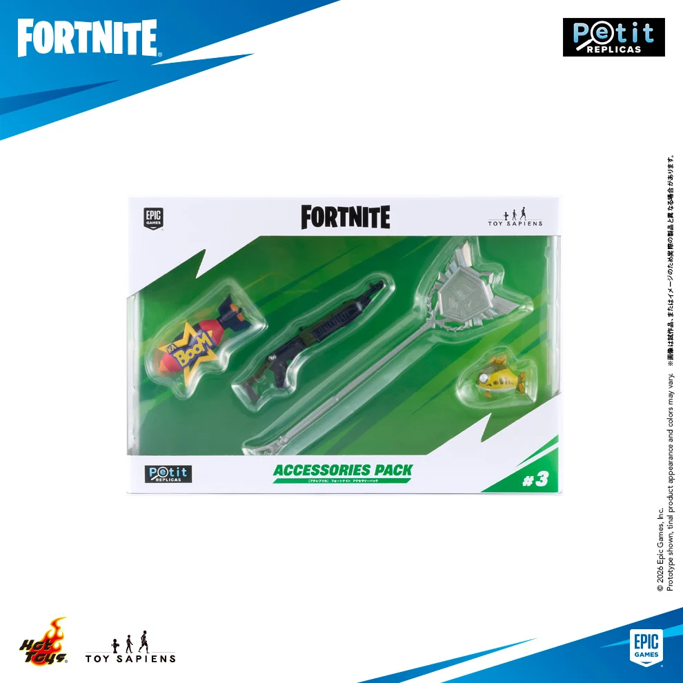 Fortnite - Petit Replicas (#3) - Accessories Pack: Green Flopper, Pump Shotgun (High Tier), The Axe of Champions 2.0, Back-Mounted Bombs Away (Hot Toys, Toy Sapiens) photo 4