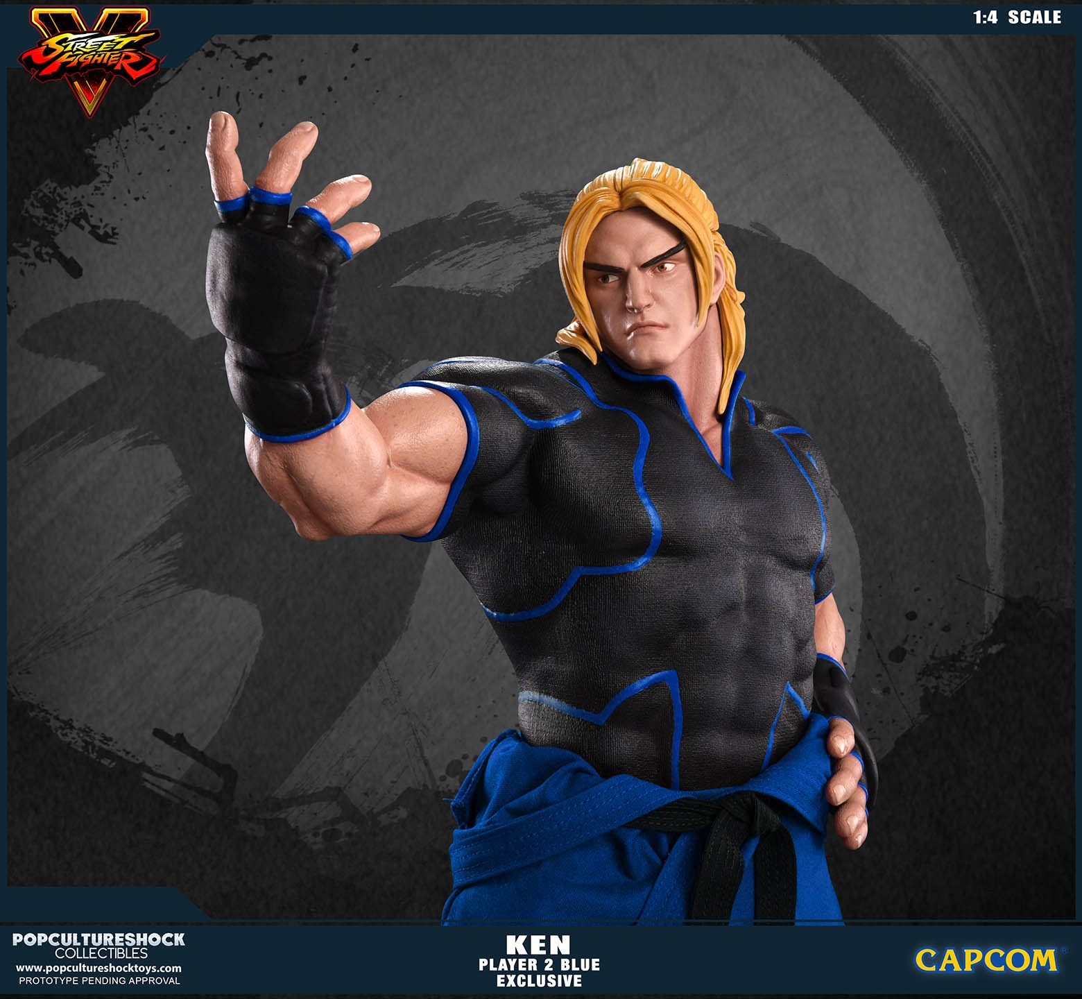 Street Fighter V - Ken Masters - Mixed Media - 1/4 - PCS Exclusive, Player 2, Blue (Premium Collectibles Studio) photo 2