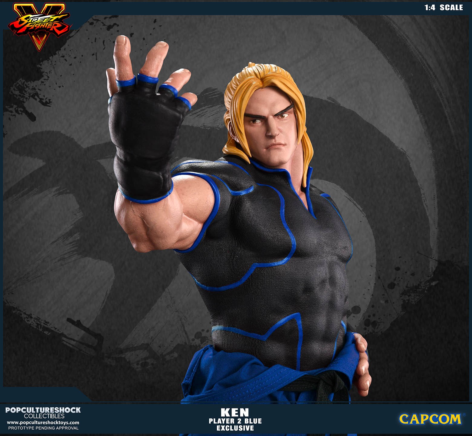 Street Fighter V - Ken Masters - Mixed Media - 1/4 - PCS Exclusive, Player 2, Blue (Premium Collectibles Studio) photo 3