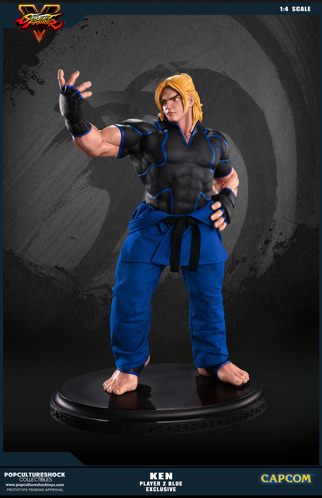 Street Fighter V - Ken Masters - Mixed Media - 1/4 - PCS Exclusive, Player 2, Blue (Premium Collectibles Studio) photo 4