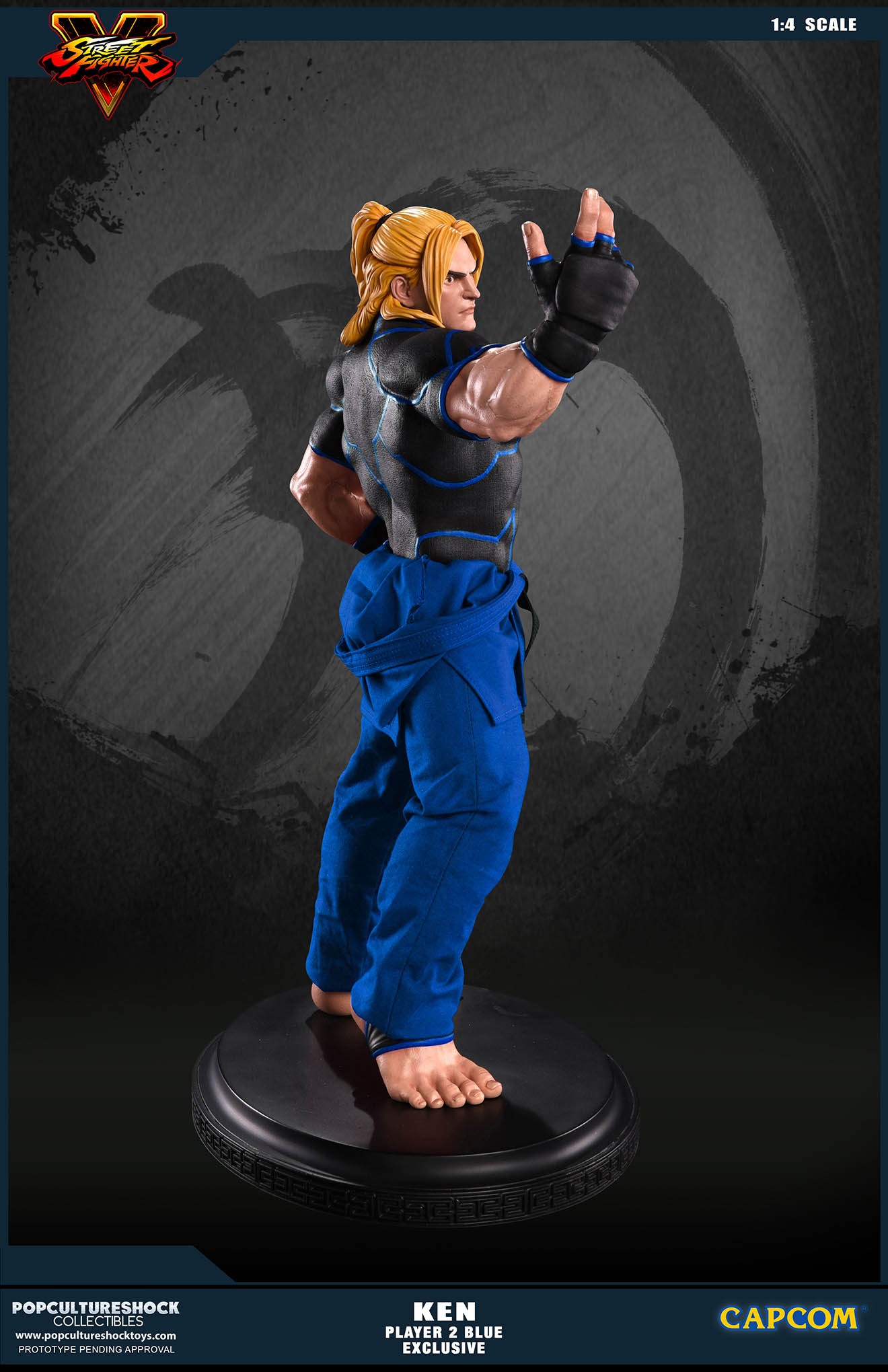 Street Fighter V - Ken Masters - Mixed Media - 1/4 - PCS Exclusive, Player 2, Blue (Premium Collectibles Studio) photo 6
