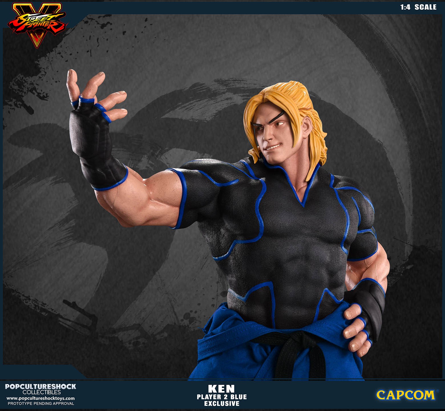 Street Fighter V - Ken Masters - Mixed Media - 1/4 - PCS Exclusive, Player 2, Blue (Premium Collectibles Studio) photo 7