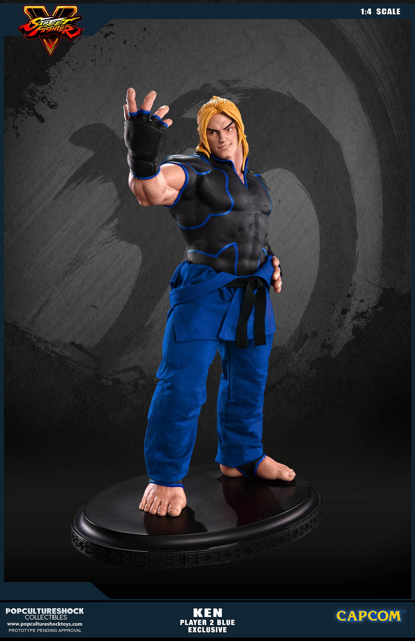 Street Fighter V - Ken Masters - Mixed Media - 1/4 - PCS Exclusive, Player 2, Blue (Premium Collectibles Studio) photo 8