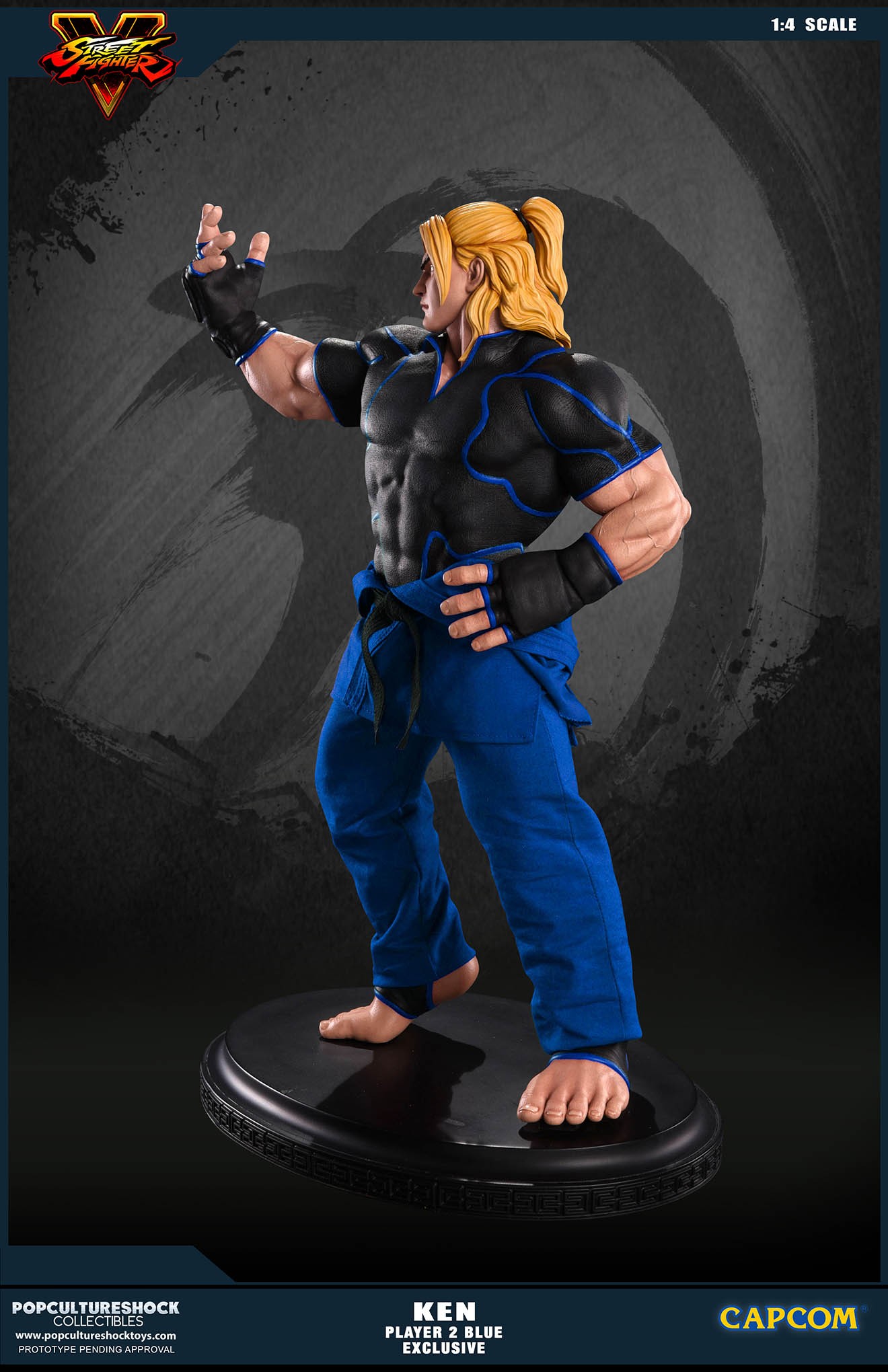 Street Fighter V - Ken Masters - Mixed Media - 1/4 - PCS Exclusive, Player 2, Blue (Premium Collectibles Studio) photo 10