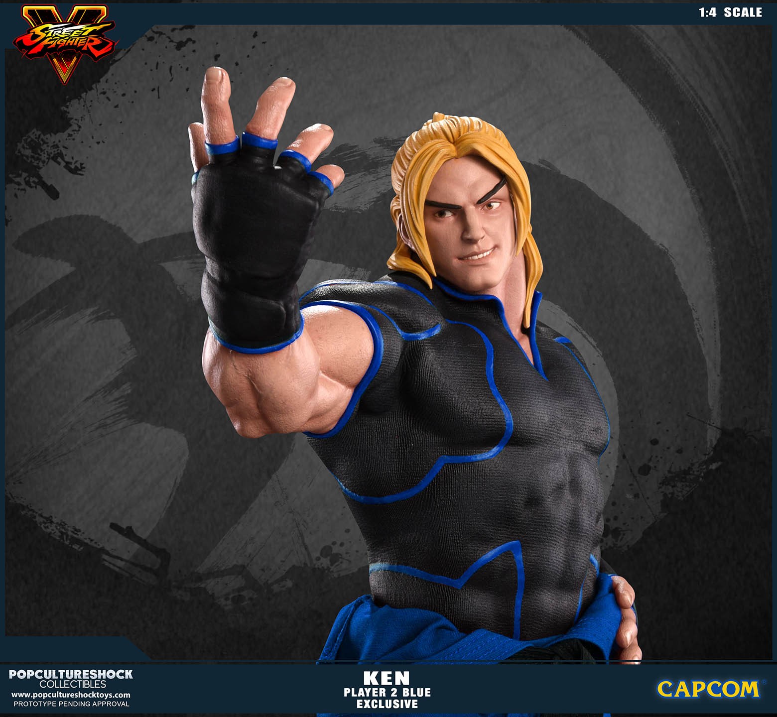 Street Fighter V - Ken Masters - Mixed Media - 1/4 - PCS Exclusive, Player 2, Blue (Premium Collectibles Studio) photo 11