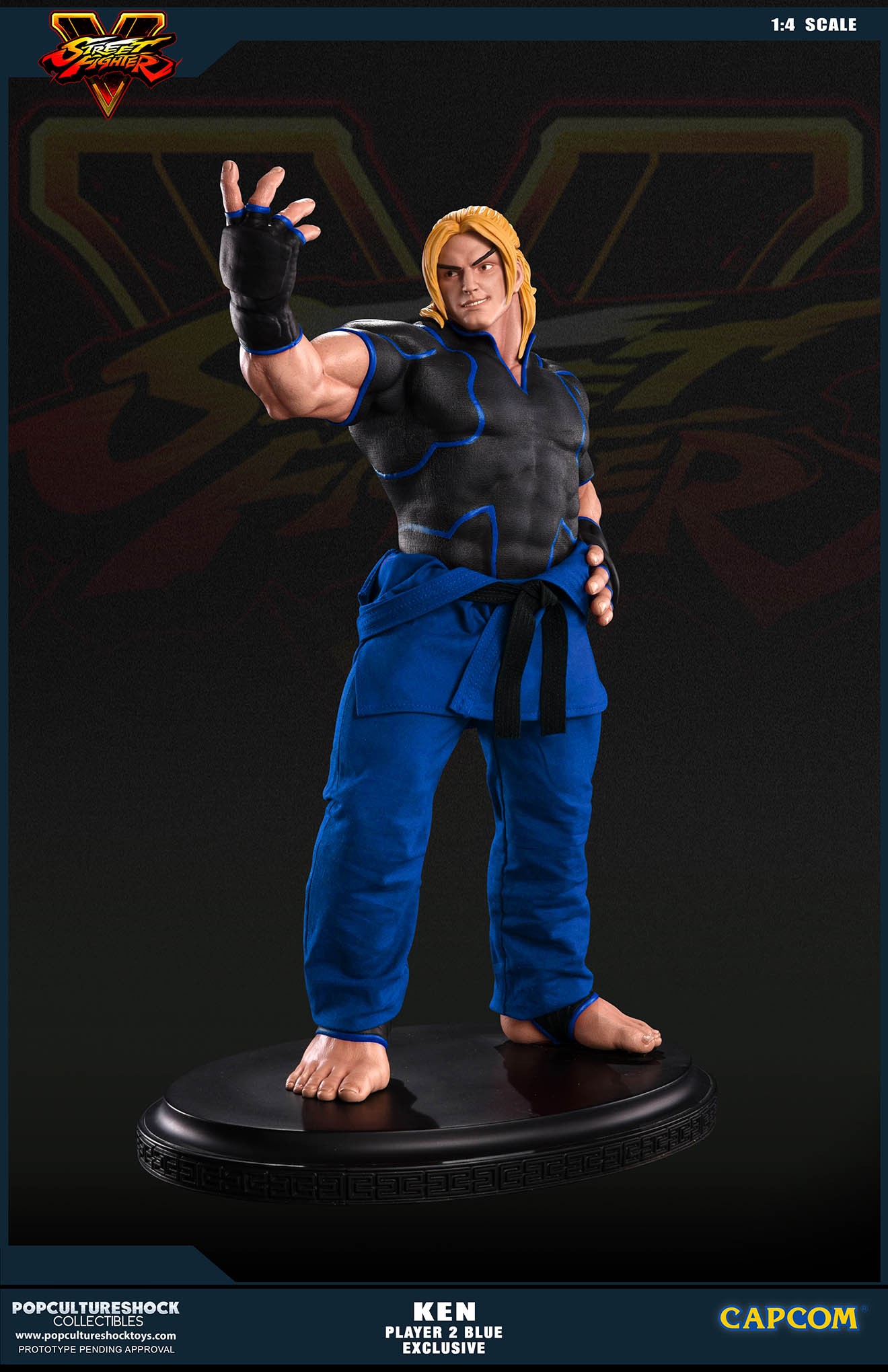 Street Fighter V - Ken Masters - Mixed Media - 1/4 - PCS Exclusive, Player 2, Blue (Premium Collectibles Studio) photo 14