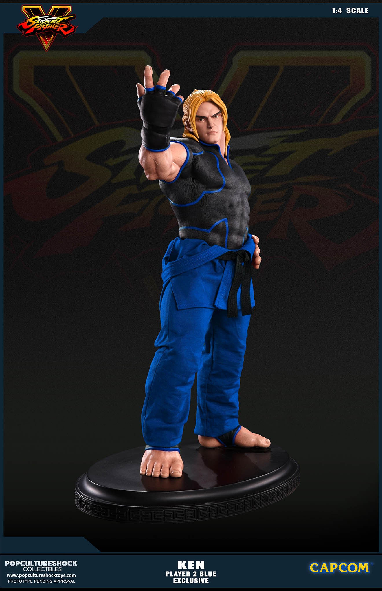 Street Fighter V - Ken Masters - Mixed Media - 1/4 - PCS Exclusive, Player 2, Blue (Premium Collectibles Studio) photo 15