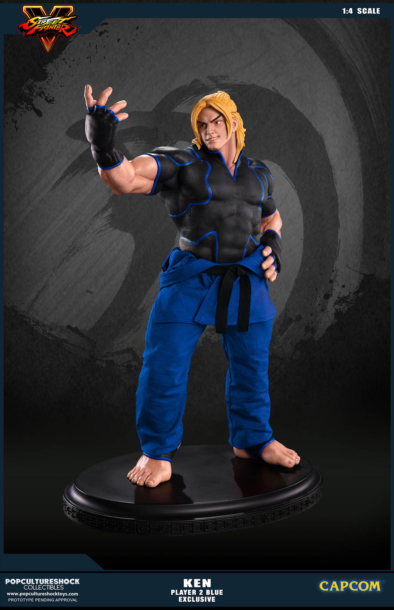 Street Fighter V - Ken Masters - Mixed Media - 1/4 - PCS Exclusive, Player 2, Blue (Premium Collectibles Studio) photo 16