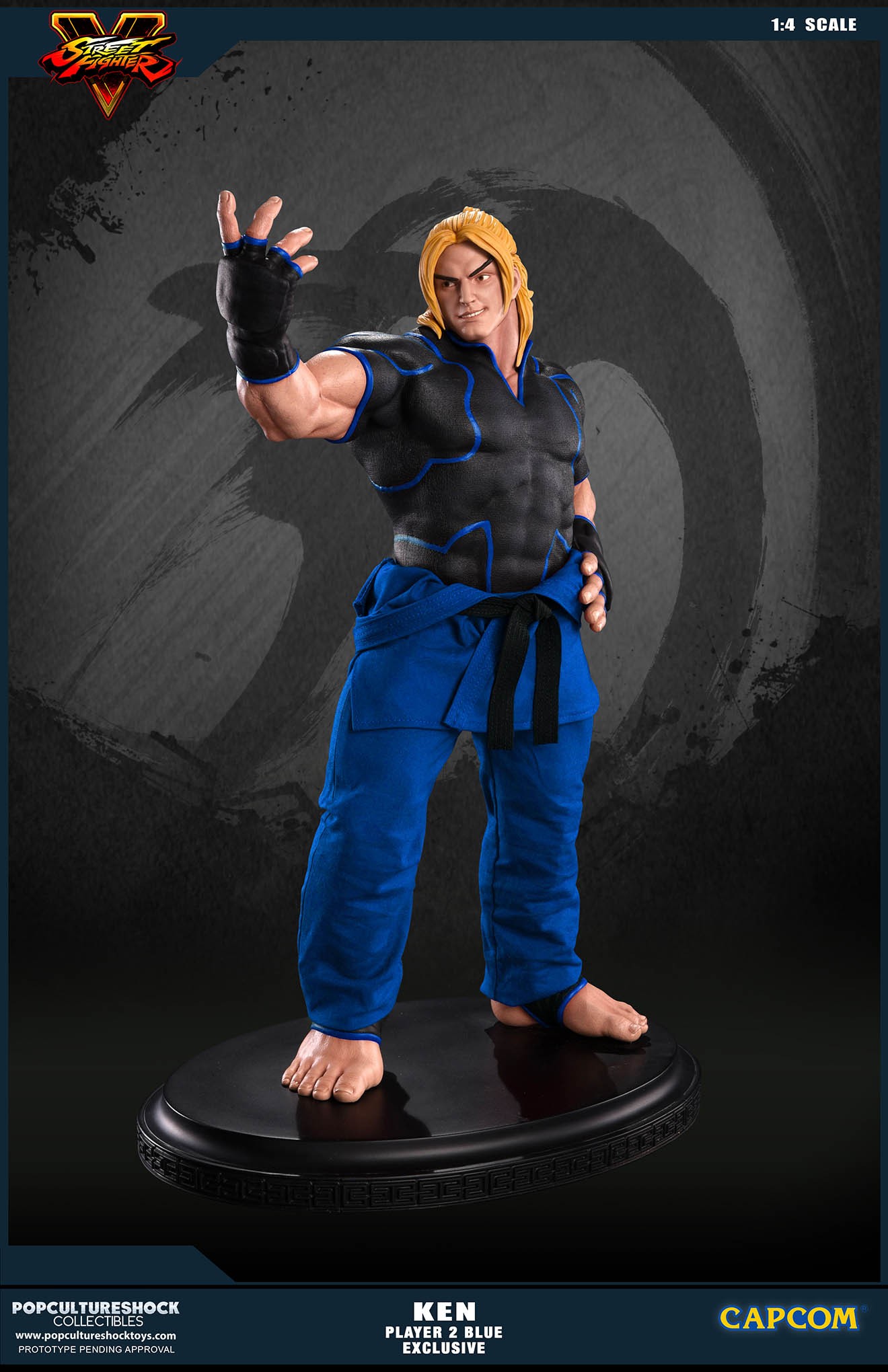 Street Fighter V - Ken Masters - Mixed Media - 1/4 - PCS Exclusive, Player 2, Blue (Premium Collectibles Studio) photo 17
