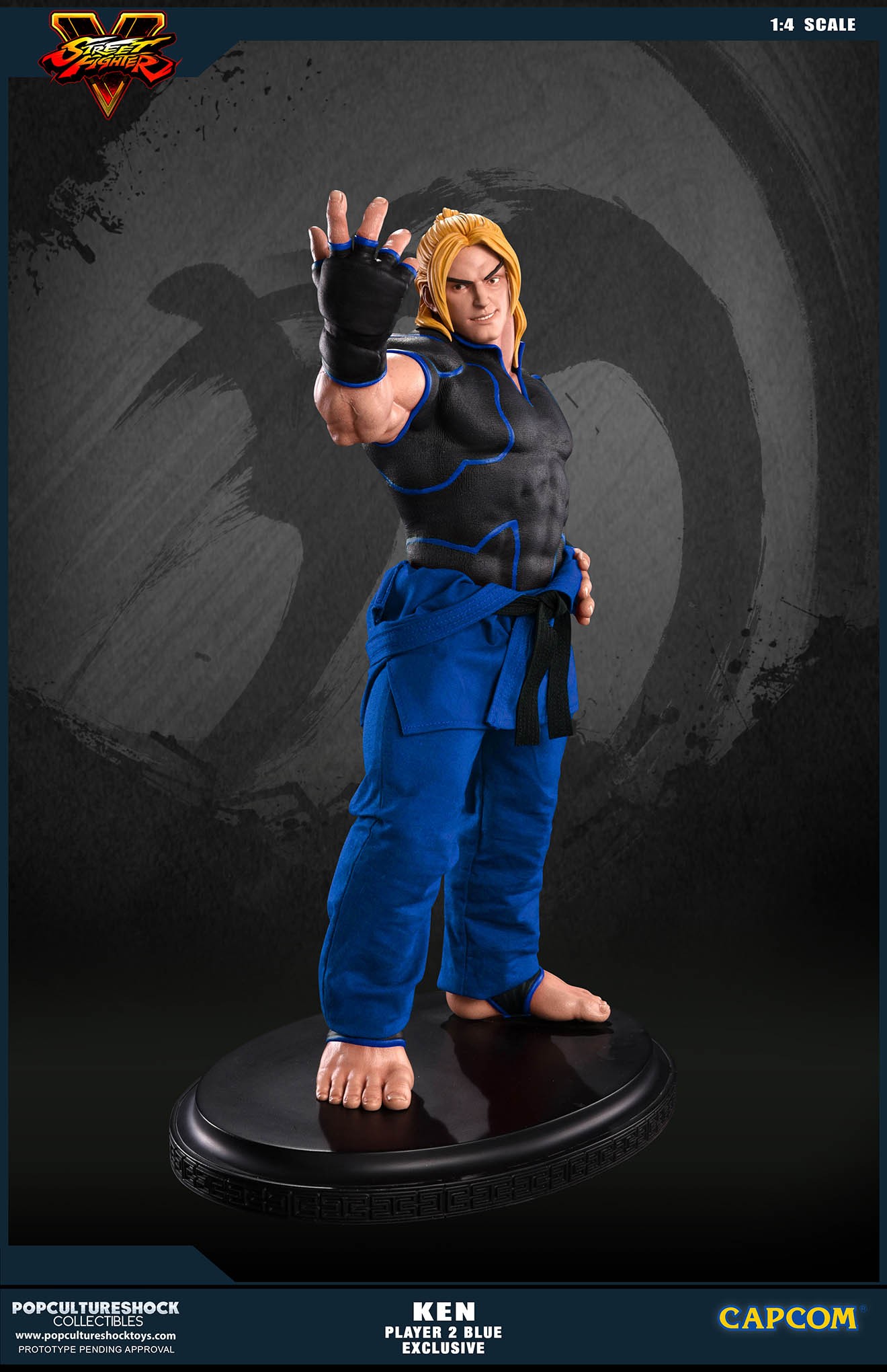 Street Fighter V - Ken Masters - Mixed Media - 1/4 - PCS Exclusive, Player 2, Blue (Premium Collectibles Studio) photo 18