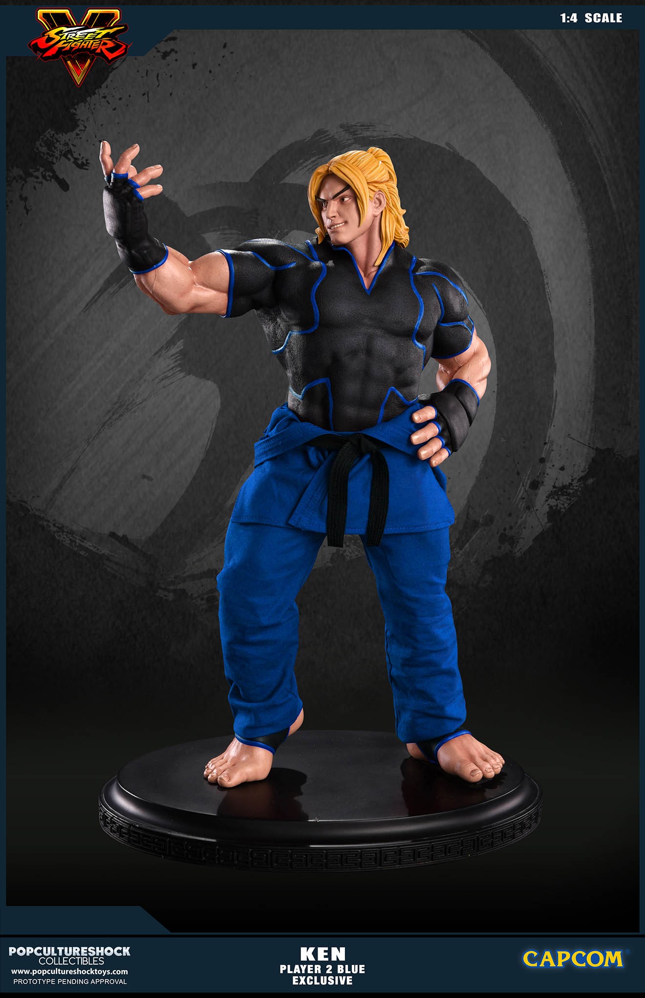 Street Fighter V - Ken Masters - Mixed Media - 1/4 - PCS Exclusive, Player 2, Blue (Premium Collectibles Studio) photo 21
