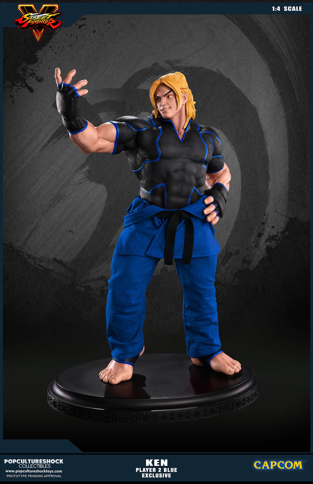 Street Fighter V - Ken Masters - Mixed Media - 1/4 - PCS Exclusive, Player 2, Blue (Premium Collectibles Studio) photo 22