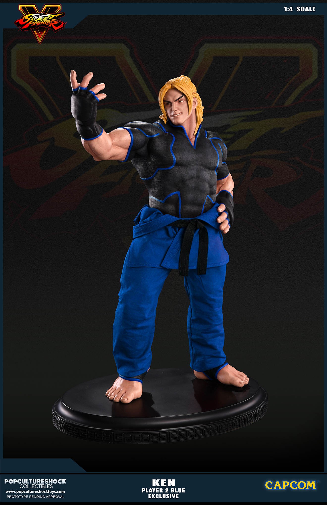 Street Fighter V - Ken Masters - Mixed Media - 1/4 - PCS Exclusive, Player 2, Blue (Premium Collectibles Studio) photo 23