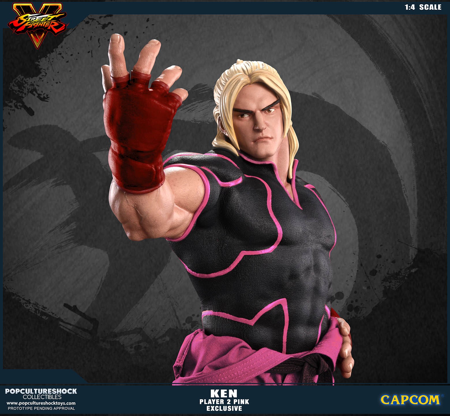 Street Fighter V - Ken Masters - Mixed Media - 1/4 - PCS Exclusive, Player 2, Pink (Premium Collectibles Studio) photo 2