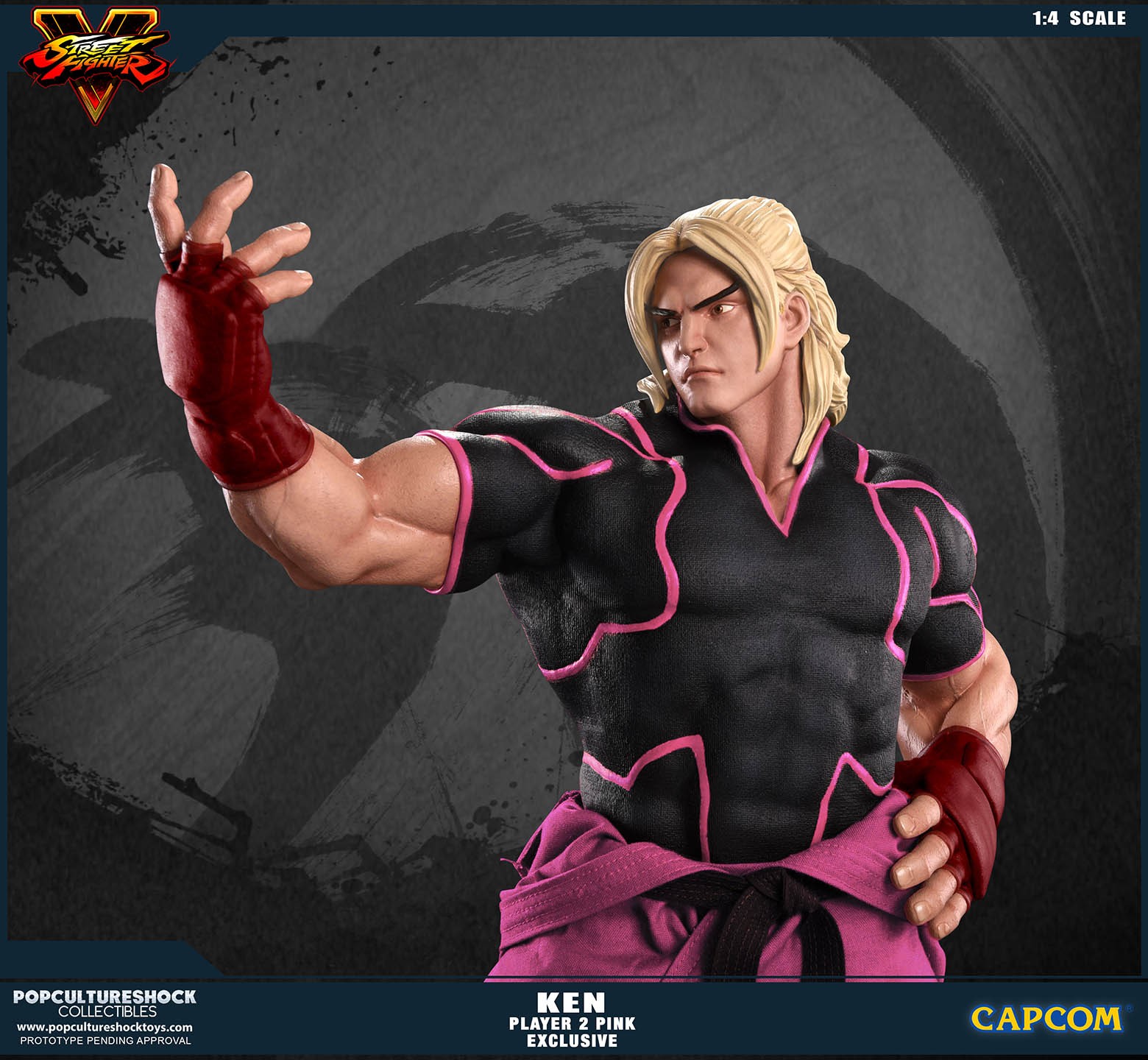 Street Fighter V - Ken Masters - Mixed Media - 1/4 - PCS Exclusive, Player 2, Pink (Premium Collectibles Studio) photo 4