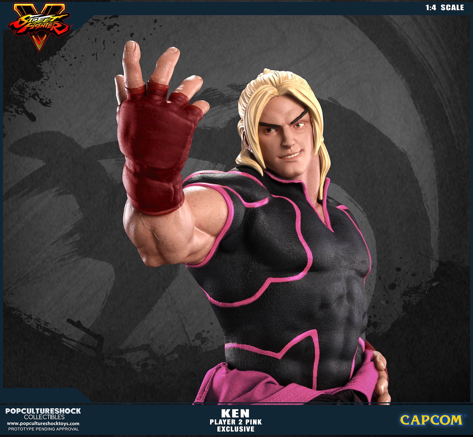 Street Fighter V - Ken Masters - Mixed Media - 1/4 - PCS Exclusive, Player 2, Pink (Premium Collectibles Studio) photo 5