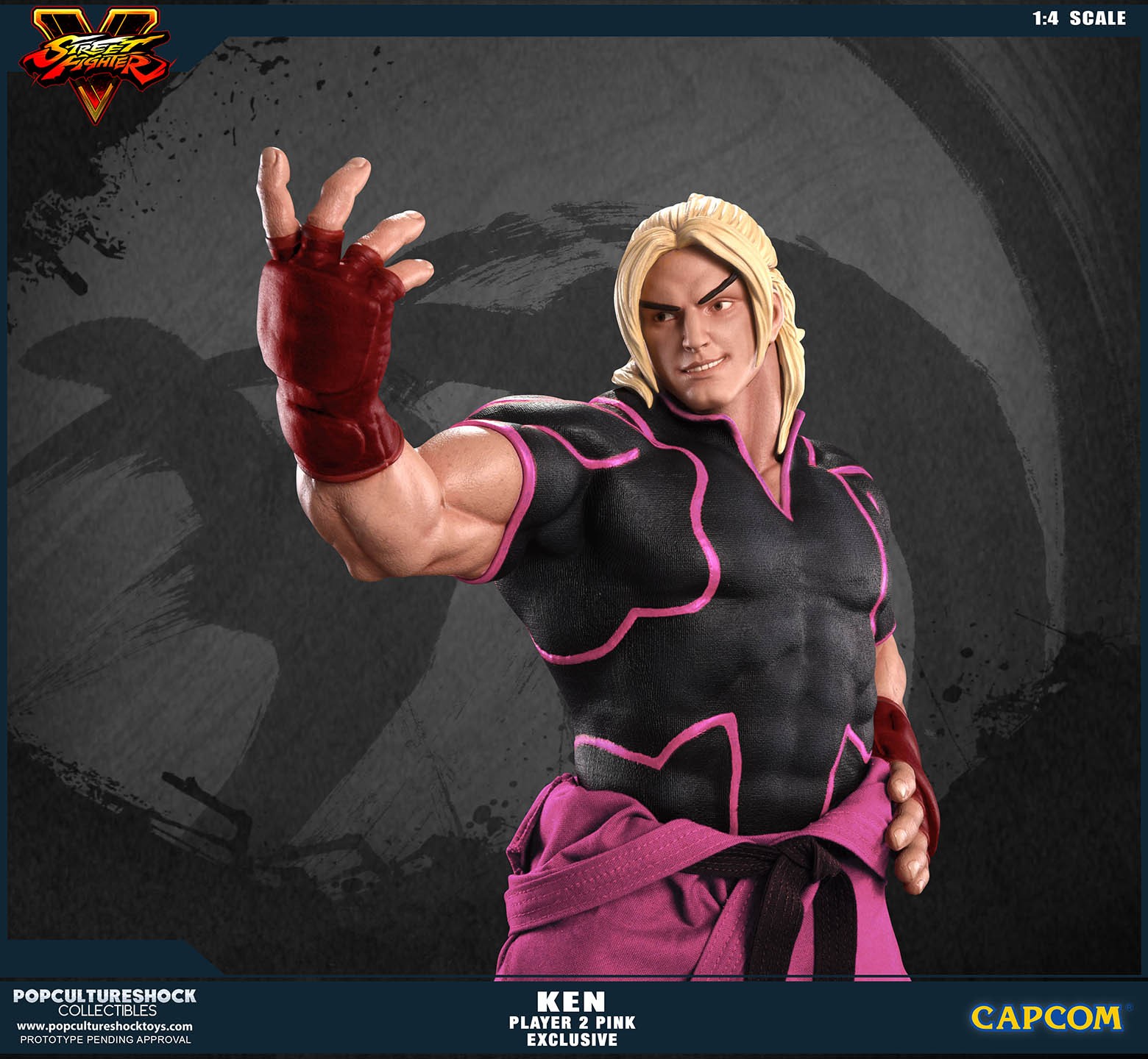 Street Fighter V - Ken Masters - Mixed Media - 1/4 - PCS Exclusive, Player 2, Pink (Premium Collectibles Studio) photo 6